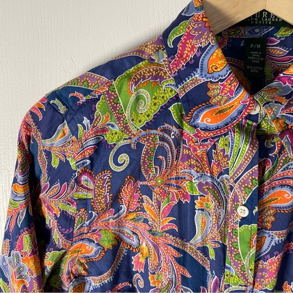 90's Lauren Ralph Lauren Paisley Blouse - Picture 4 of 11